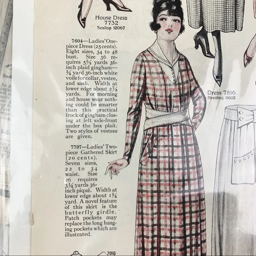 LOWEST PRICE Vintage McCall's 1923 Newspaper Sewing Dress Pages - Picture 7 of 16